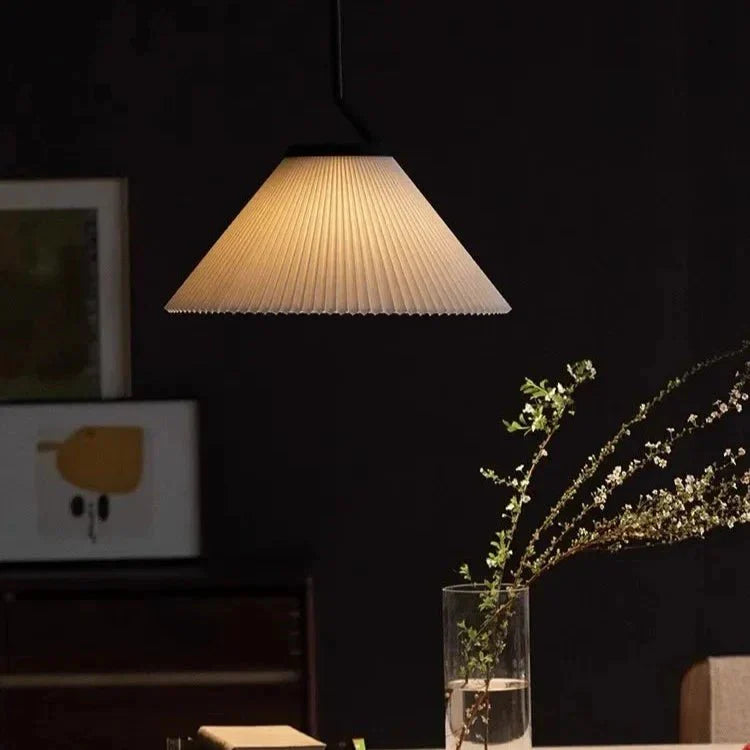 Nordic Pleated Cream Pendant Lamp