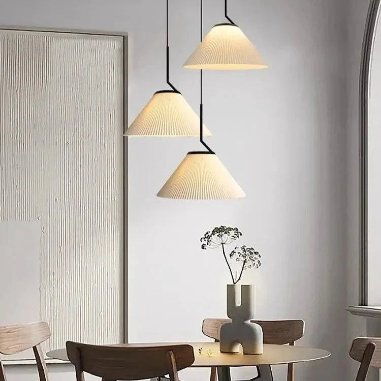 Nordic Pleated Cream Pendant Lamp