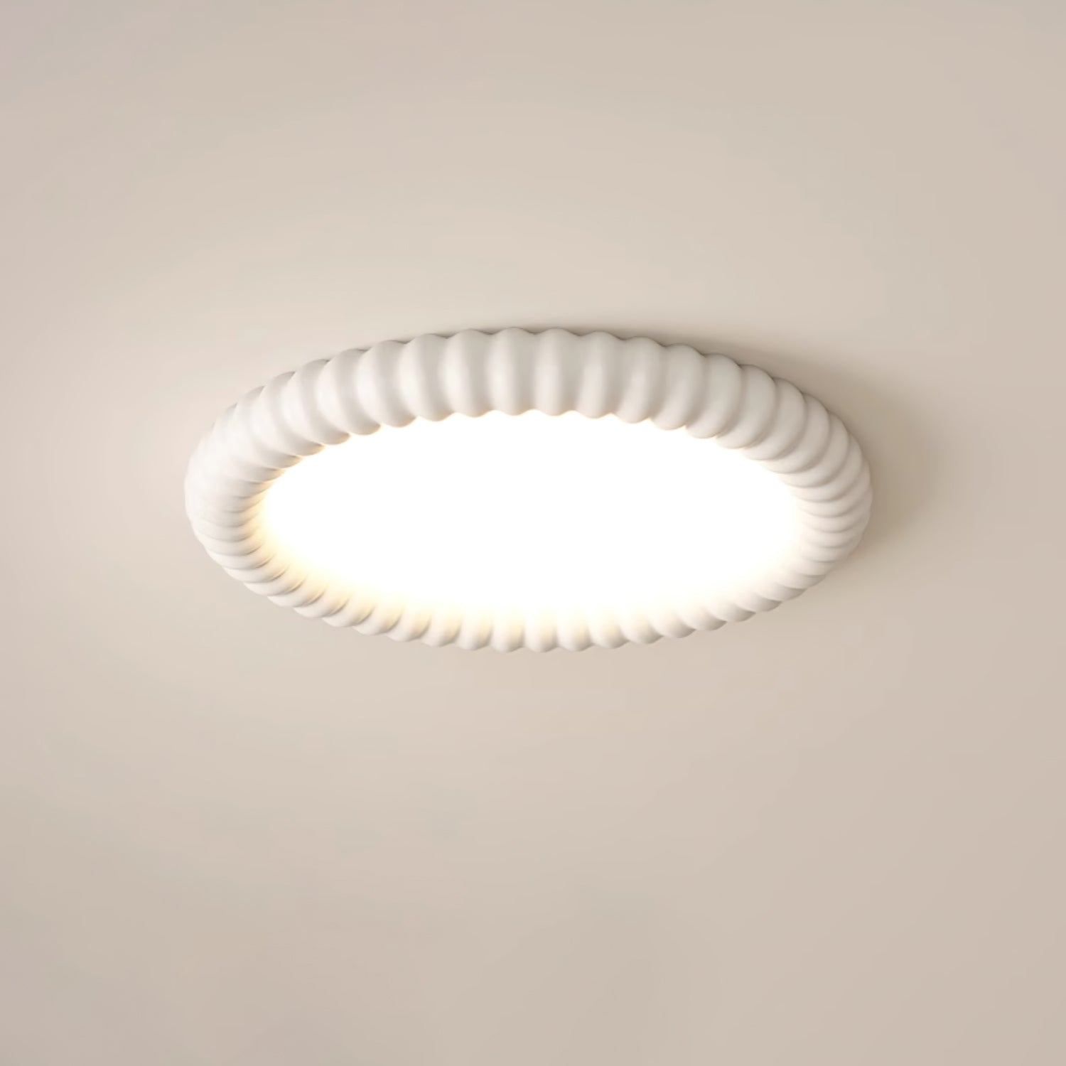 Ripple Halo Ceiling Lamp Modern LED Flush Mount Light | Adjustable Color Temperature | Minimalist Round Ceiling Fixture Bedroom Living Room