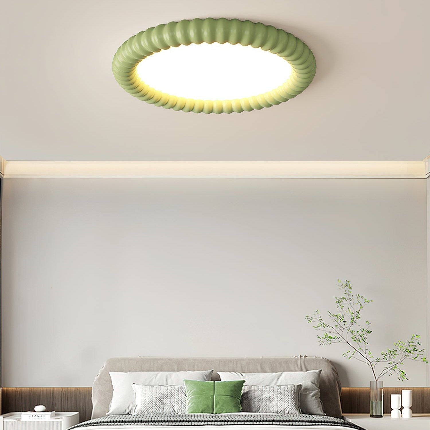 Ripple Halo Ceiling Lamp Modern LED Flush Mount Light | Adjustable Color Temperature | Minimalist Round Ceiling Fixture Bedroom Living Room