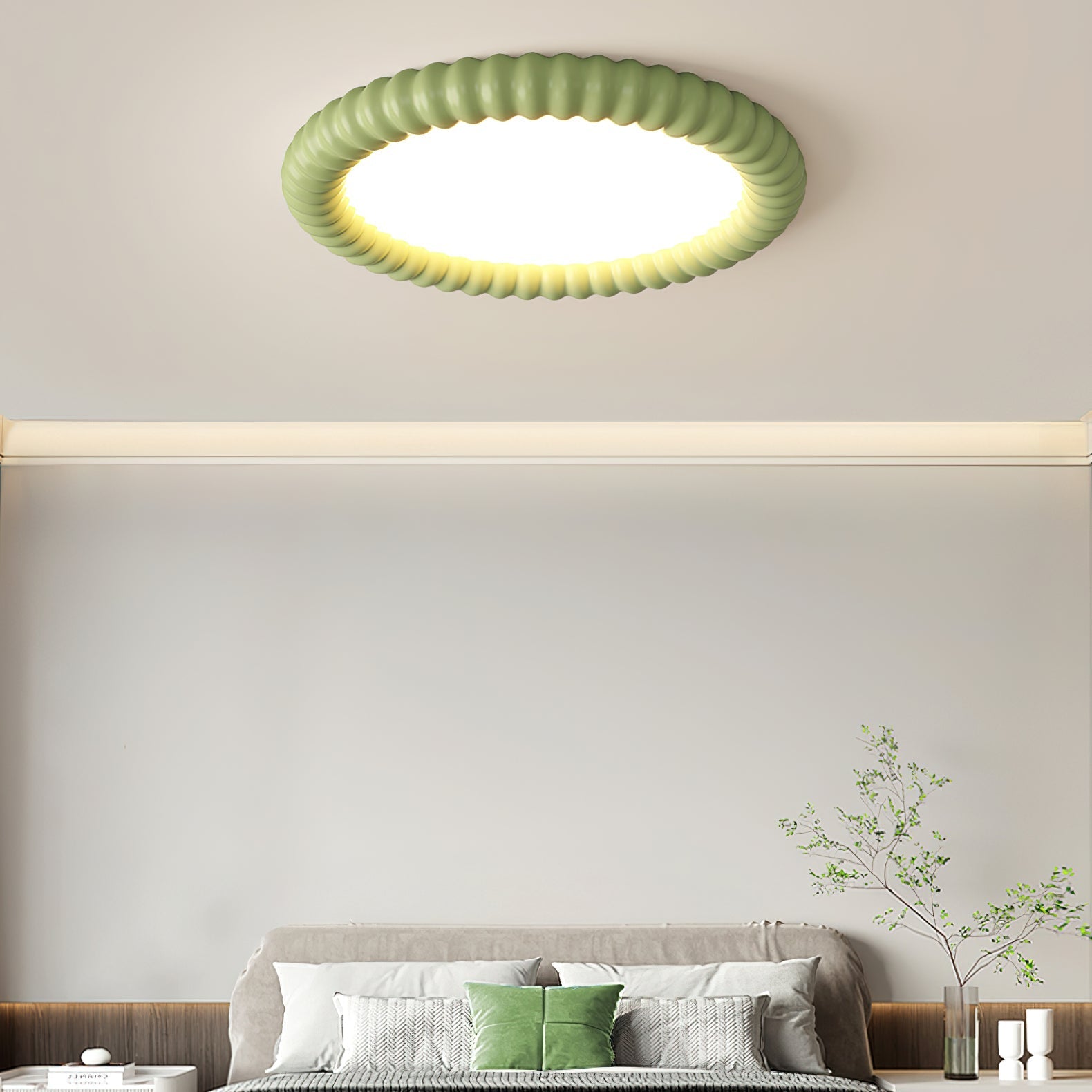 Ripple Halo Ceiling Lamp Modern LED Flush Mount Light | Adjustable Color Temperature | Minimalist Round Ceiling Fixture Bedroom Living Room