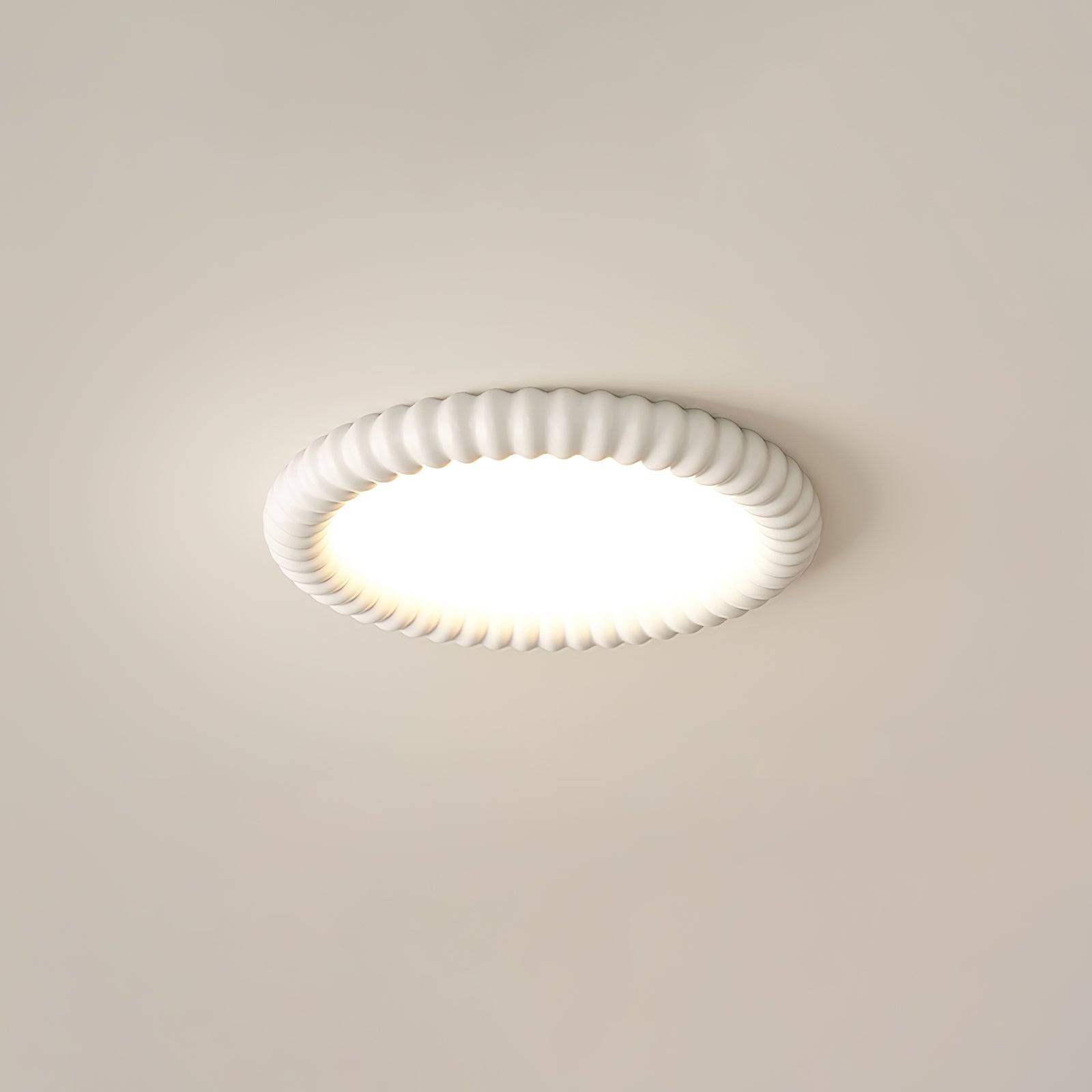 Ripple Halo Ceiling Lamp Modern LED Flush Mount Light | Adjustable Color Temperature | Minimalist Round Ceiling Fixture Bedroom Living Room