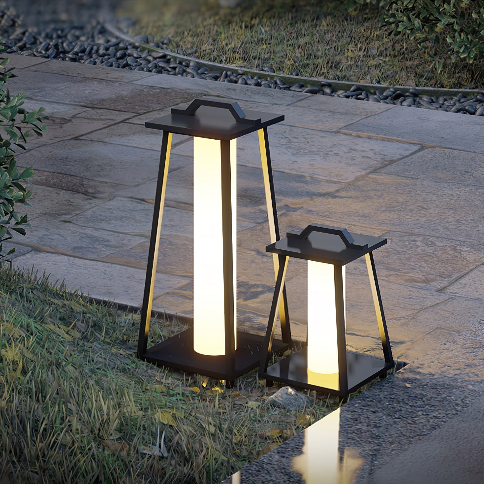 Portable Outdoor LED Lamp Stainless Steel Garden Light Roam | IP65 Weatherproof Handle Lantern | Patio Balcony Courtyard Lighting