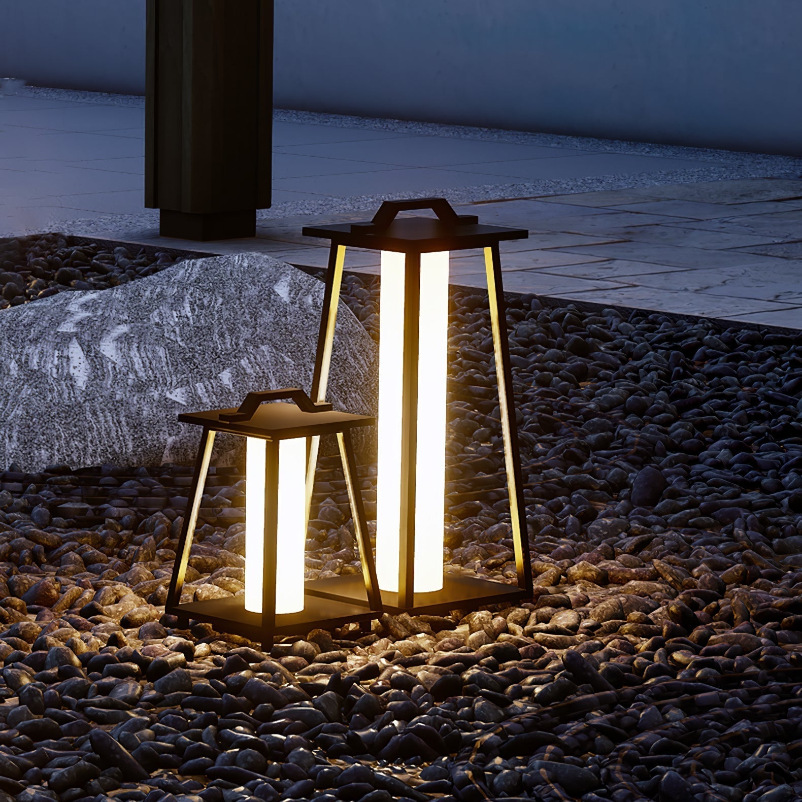 Portable Outdoor LED Lamp Stainless Steel Garden Light Roam | IP65 Weatherproof Handle Lantern | Patio Balcony Courtyard Lighting