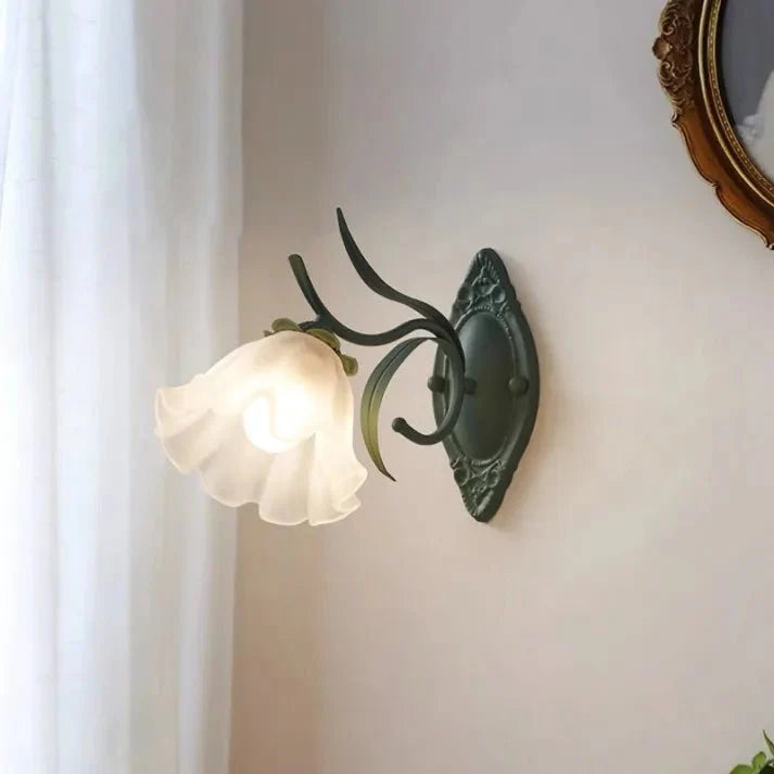 Lily of the Valley Flower Wall Lamp | Floral Design | E27 Socket | Iron Acrylic | Decorative Ambient Lighting for Bedroom and Living Room