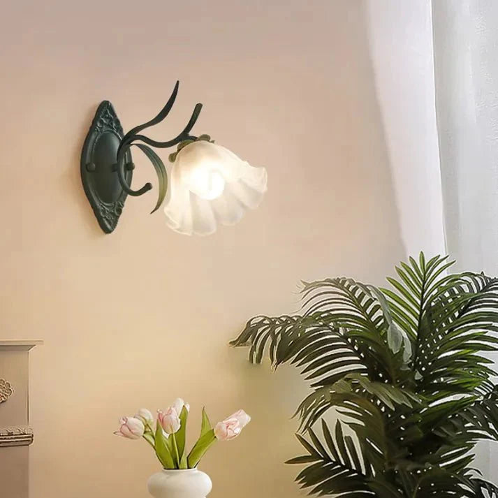 Lily of the Valley Flower Wall Lamp | Floral Design | E27 Socket | Iron Acrylic | Decorative Ambient Lighting for Bedroom and Living Room