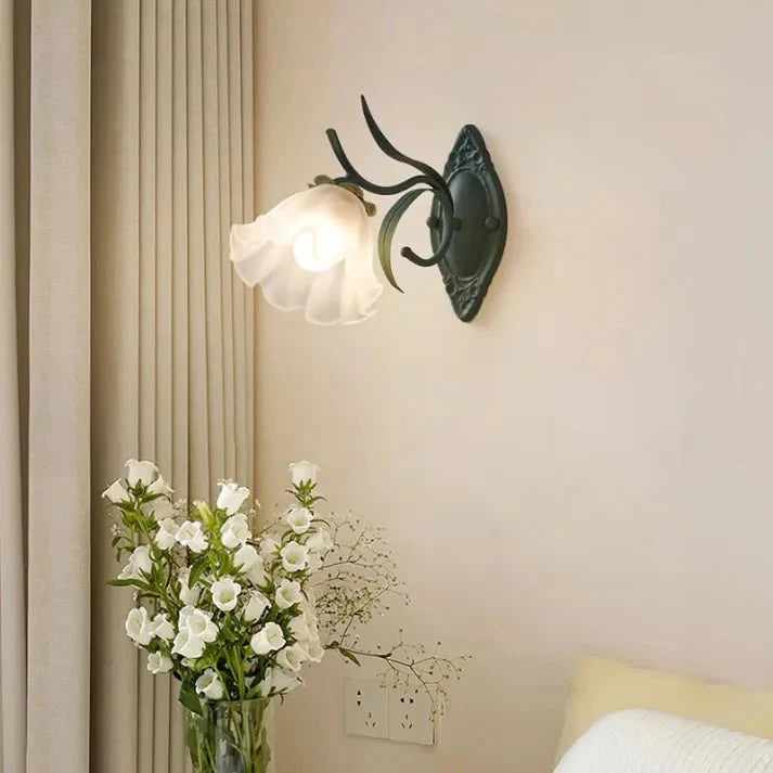 Lily of the Valley Flower Wall Lamp | Floral Design | E27 Socket | Iron Acrylic | Decorative Ambient Lighting for Bedroom and Living Room