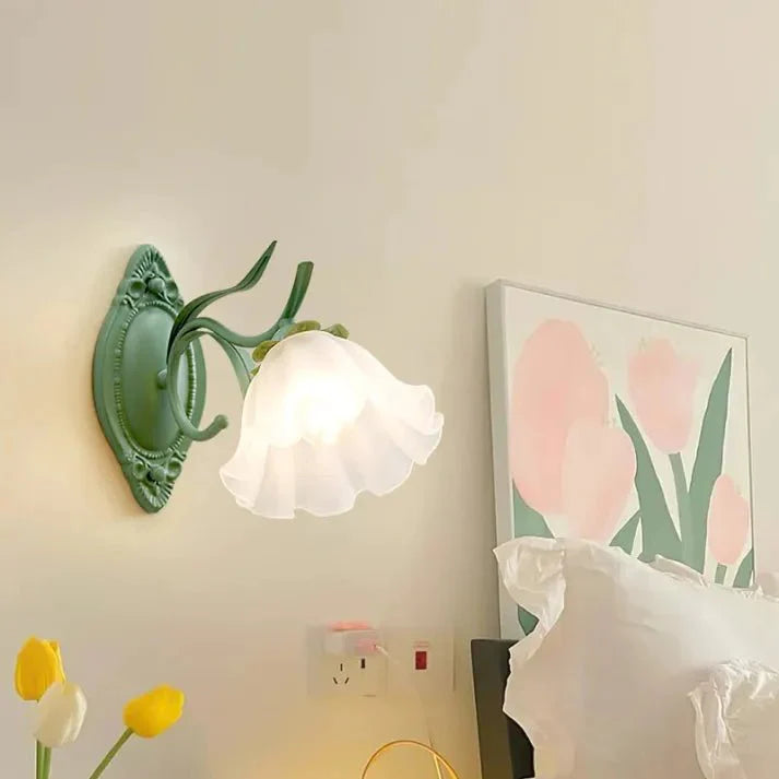 Lily of the Valley Flower Wall Lamp | Floral Design | E27 Socket | Iron Acrylic | Decorative Ambient Lighting for Bedroom and Living Room