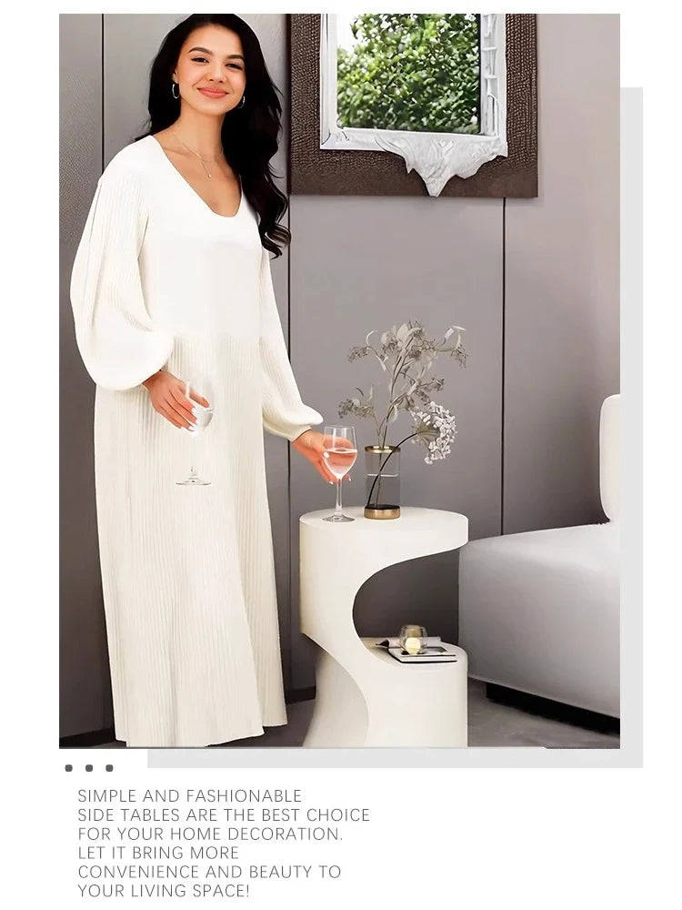 Virellom Design Side Table with Storage | Modern Resin Nightstand, Coffee Table & Accent Table