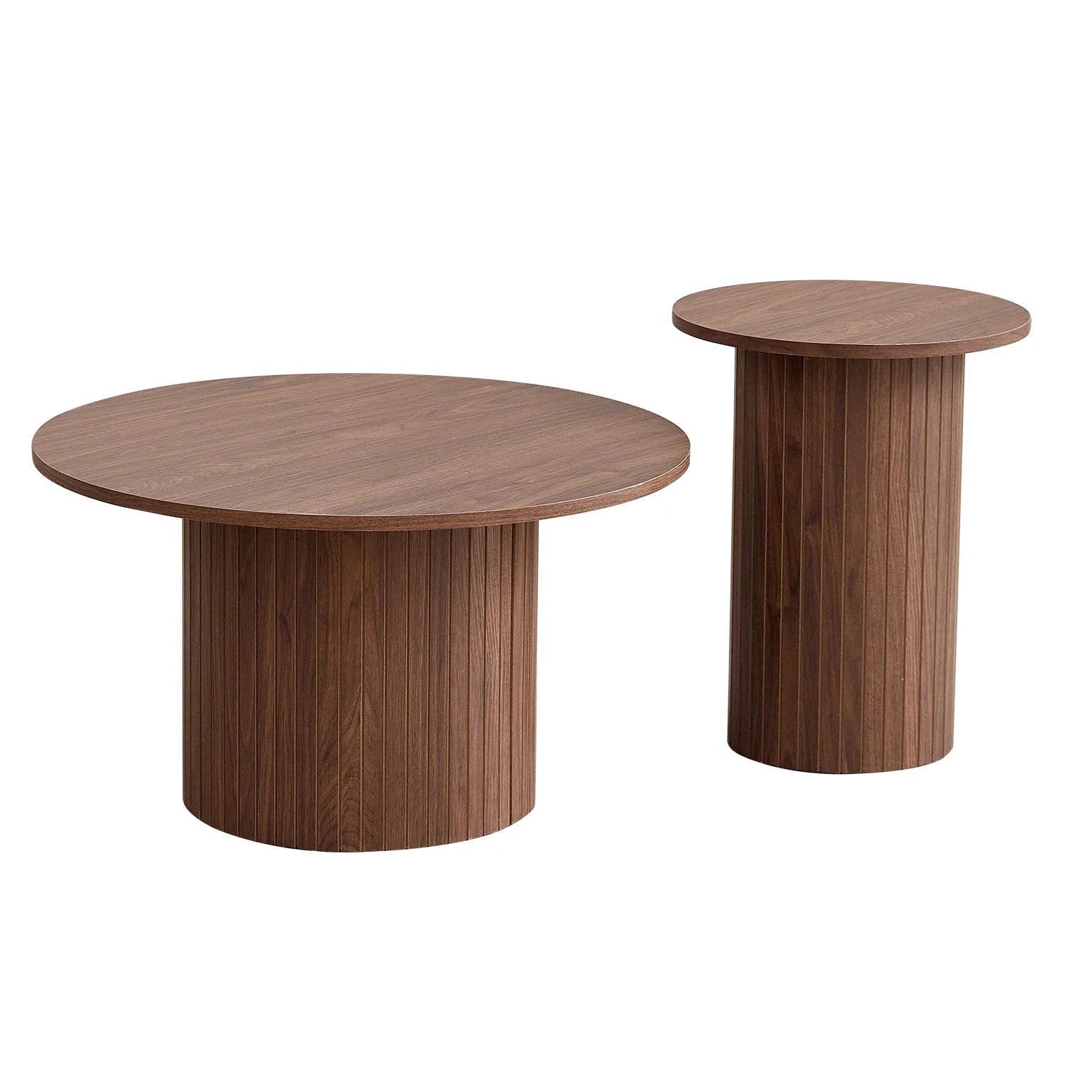 Arvellonn Round Nesting Coffee Table Set of 2 | 70 cm & 40 cm | Modern Space-Saving Center Tables