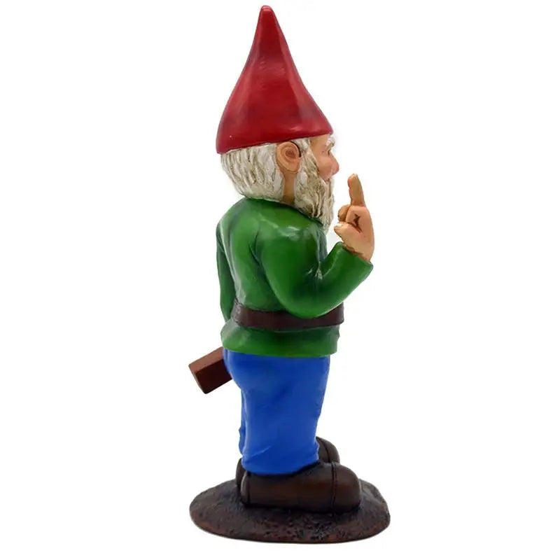 Funny Drunken Garden Gnome Statue for Outdoor Decor | Middle Finger Design | Weatherproof Resin | Garden Patio Balcony Accent