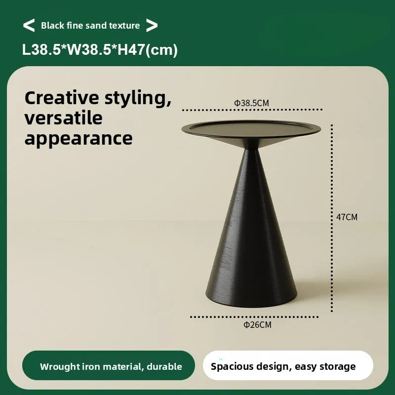 Orvessan Bauhaus Round Iron Side Table with Storage Rack | Modern Compact Sofa & Corner Table | Minimalist Metal Storage Side Table