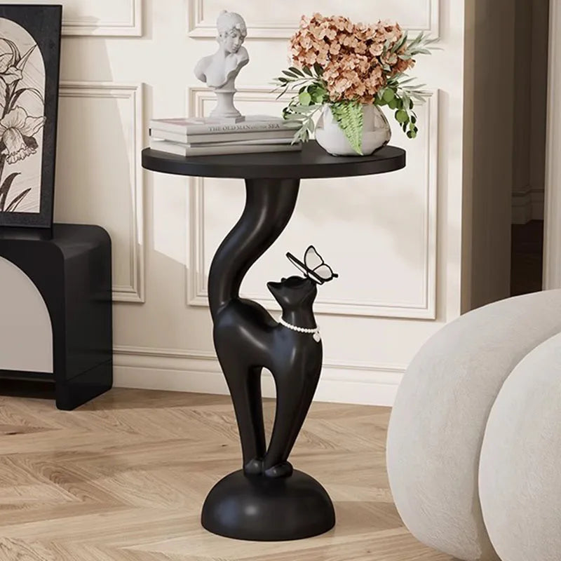 Marovian Round Wooden Coffee Table with Drawers and Integrated Lamp | Modern Storage Side Table for Living Room & Bedroom