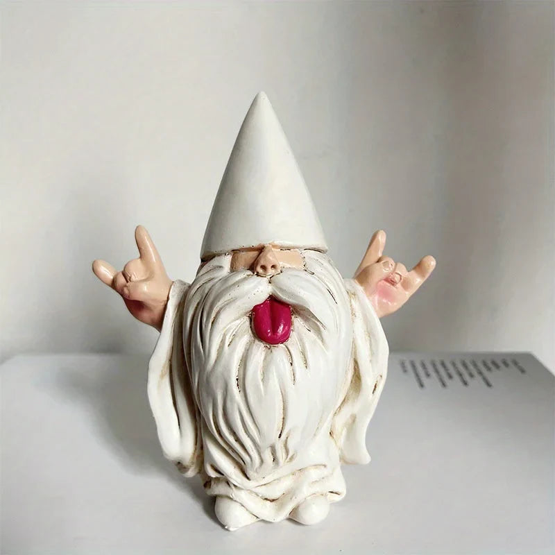 Trollvig Rocka Garden Gnome | Rocker Sculpture with Electric Guitar | Weatherproof Resin | Outdoor Decorative Accent | Garden Terrace Balcony