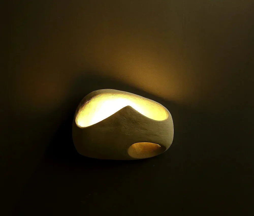 Art Deco Cement Style Wall Lamp for Interior Spaces | Sculptural Design | G4 LED Light | Resin Build | Modern Industrial Lighting