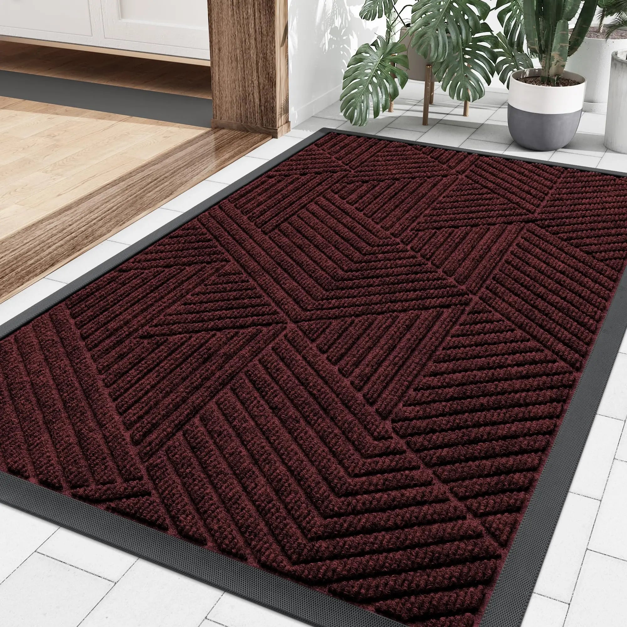 Koran Non-Slip Absorbent Door Mat | Low Profile Indoor & Outdoor Entrance Rug | Dirt & Moisture Trap Floor Mat