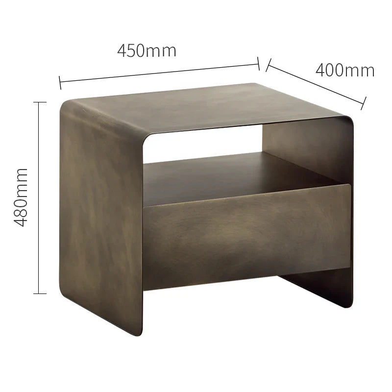 Rovesso Metal Industrial Nightstand with Drawer | Vintage Iron Bedside Table | Modern Loft Style Side Table