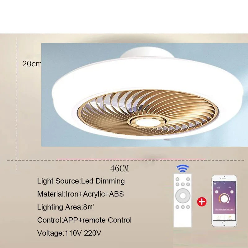 Aeralis Fold | Intelligent Ceiling Fan with Light & Retractable Blades – Quiet & Remote Controlled