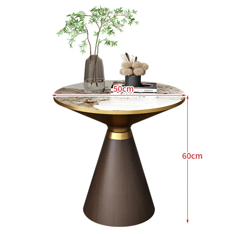 Elarian Modern Round Luxury Coffee Table | Metal & Marble Accent Table | Nordic Minimalist Center Table