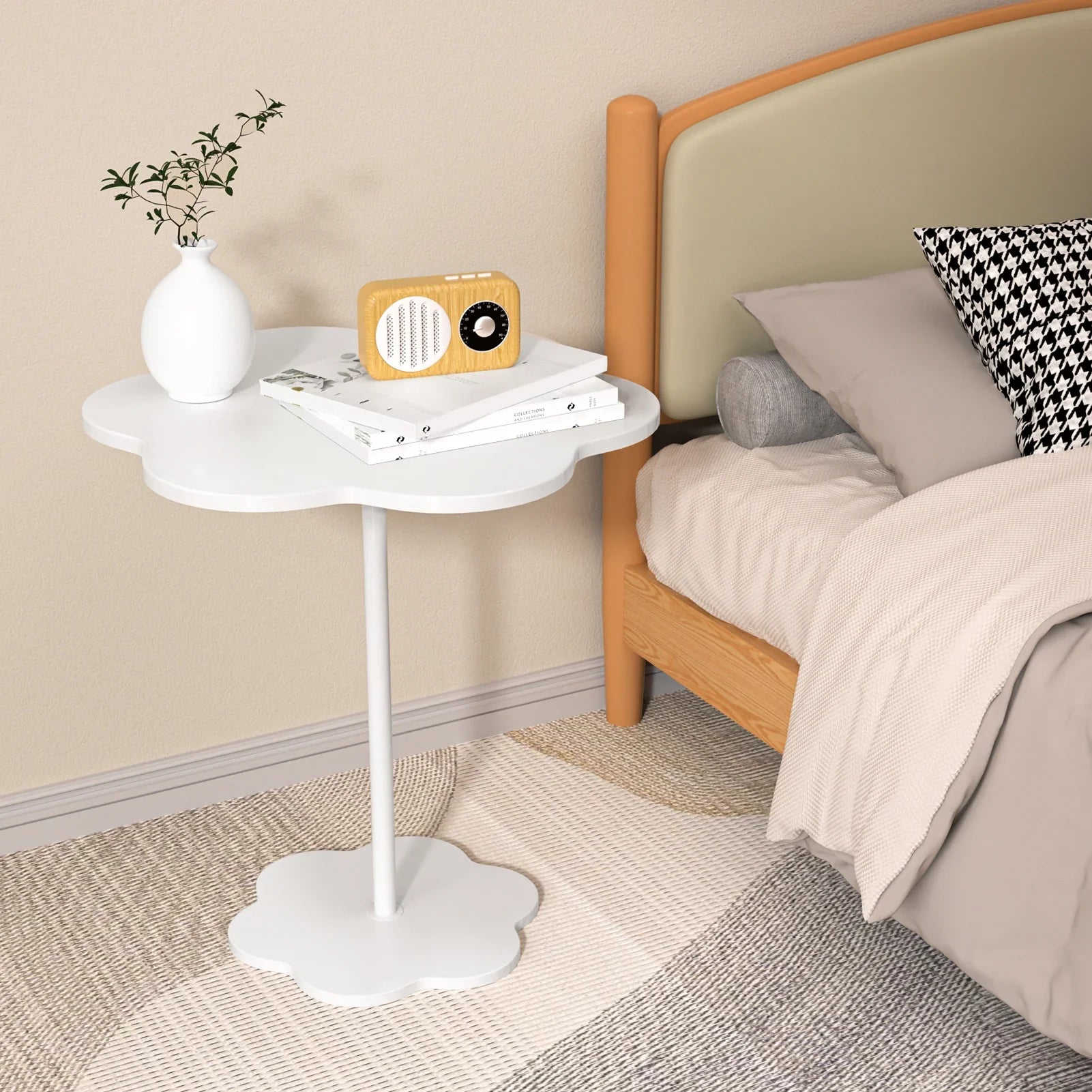 Velessa Cloud-Shaped Side Table | Wabi Sabi Organic Accent Table | Minimalist Artistic Nightstand & Sofa Table, 52 x 32.5 cm