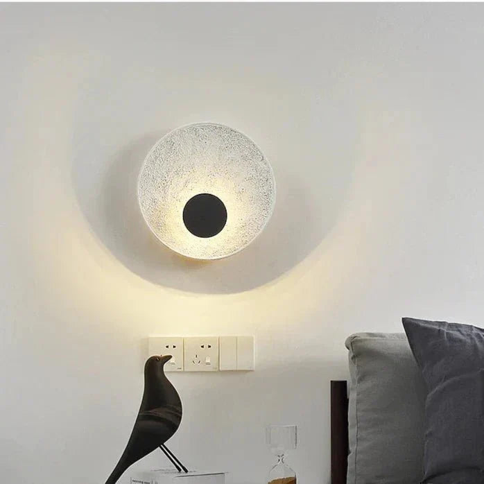 Modern Moon Ball Wall Lamp for Living Room & Bedroom | Soft Ambient LED Lighting | Resin & Iron Construction | 30cm or 50cm Diameter