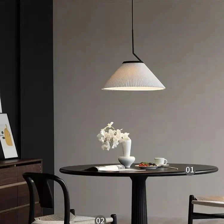Nordic Pleated Cream Pendant Lamp