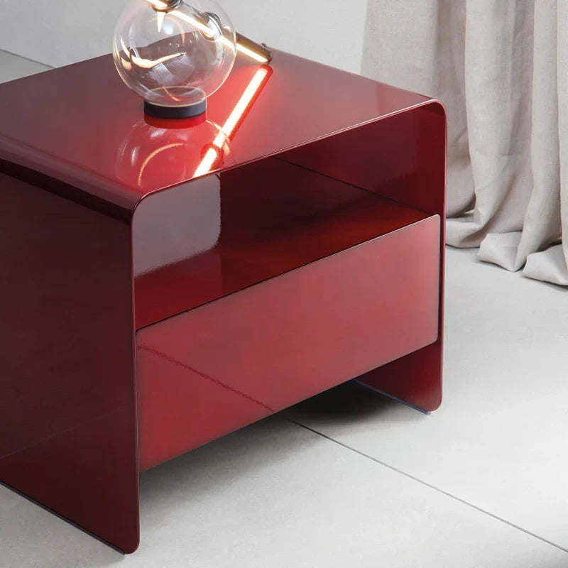 Rovesso Metal Industrial Nightstand with Drawer | Vintage Iron Bedside Table | Modern Loft Style Side Table