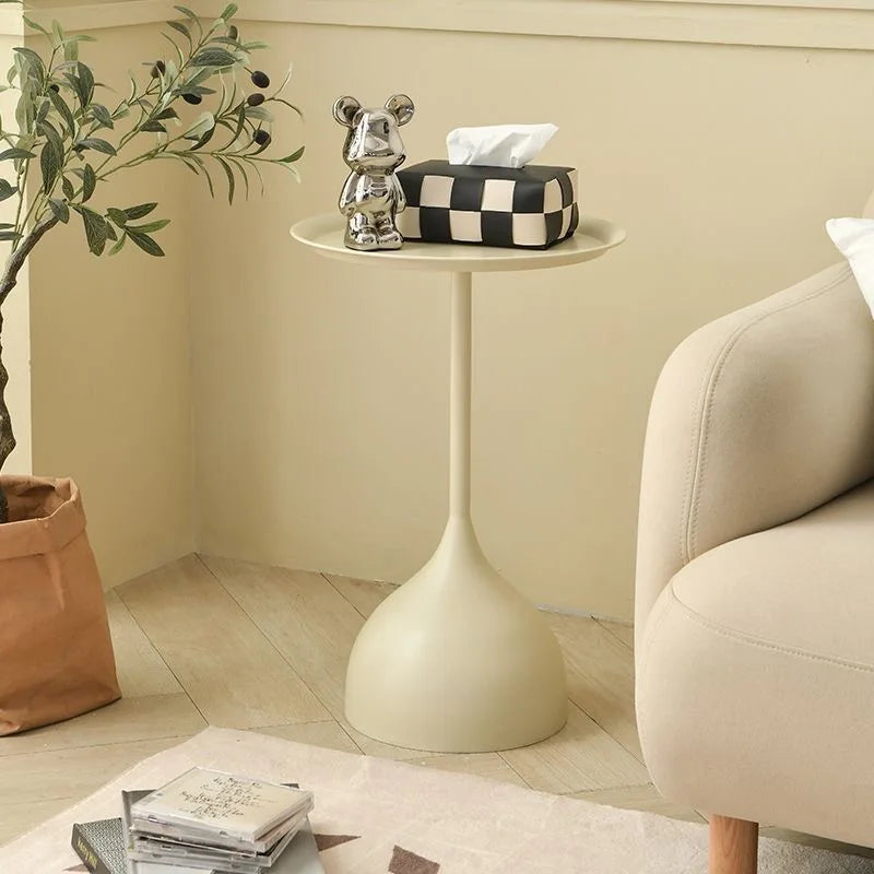 Valessia Scandinavian Round Side Table | Minimalist Metal Iron Frame Accent Table | Compact Nordic Coffee & Nightstand Table | D40 × H60 cm Modern Home Decor