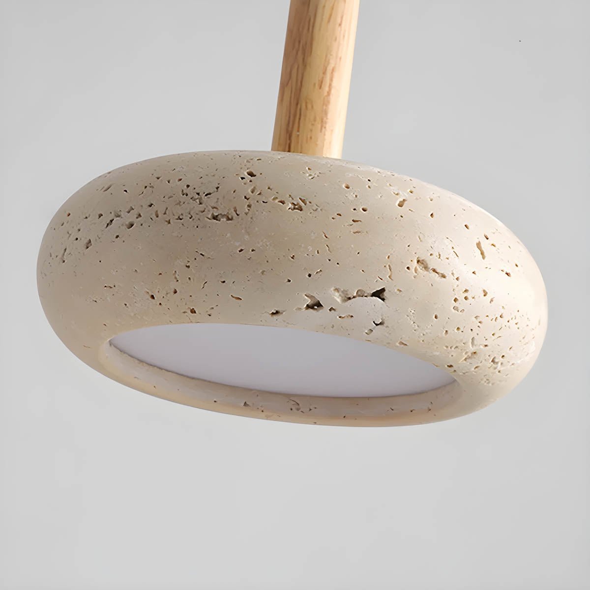 OSHO Stone Pendant Lamp Yellow Travertine Hanging Light | Natural Stone LED Pendant | Neutral & 3-Color Light | Indoor Ceiling Lighting