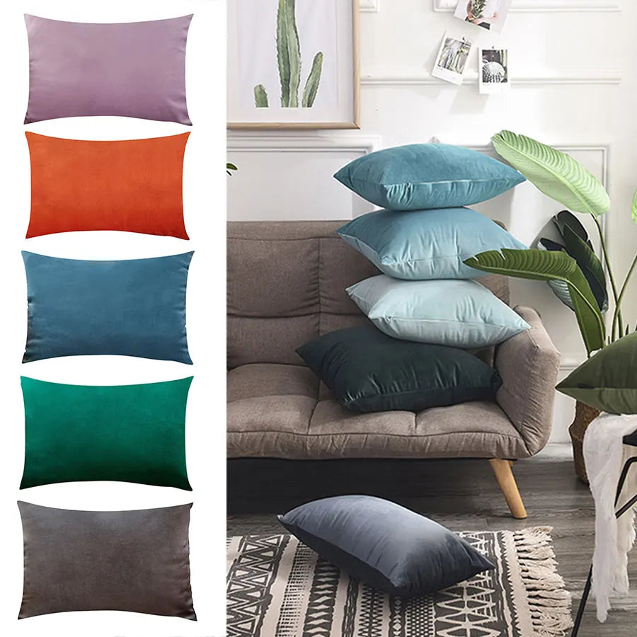 Aemilia – Velvet Decorative Pillow in Cheerful Candy Colors for Sofa & Bedroom