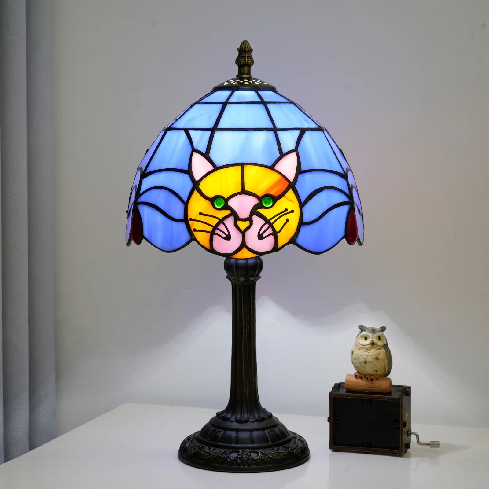 Luminia Black Cat Table Lamp | Decorative Nightstand Light for Kids Room & Bedroom | Resin Ambient Table Lamp | EU Plug