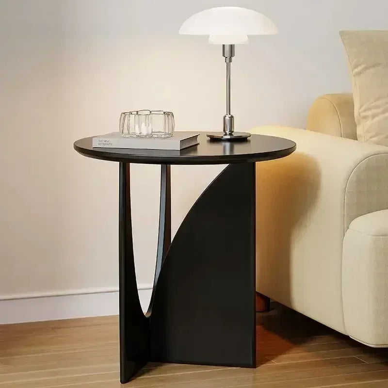Arvellon Solid Wood Mini Corner Side Table | Round Minimalist Sofa & Nightstand Table | Compact Natural Wood Coffee Table, 18 mm