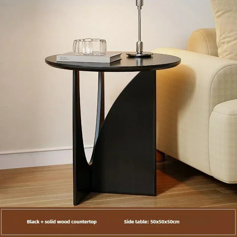Arvellon Solid Wood Mini Corner Side Table | Round Minimalist Sofa & Nightstand Table | Compact Natural Wood Coffee Table, 18 mm