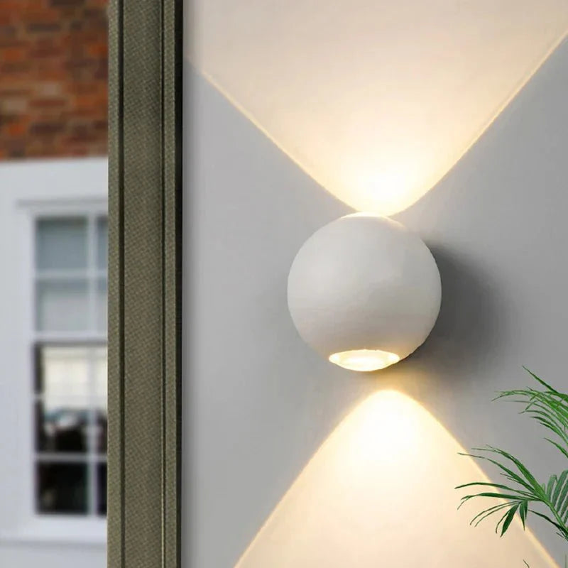 Modern Ball Wall Lamp Aluminum LED | IP65 Waterproof Indoor Outdoor Light | Warm White White | Minimal Spherical Lighting
