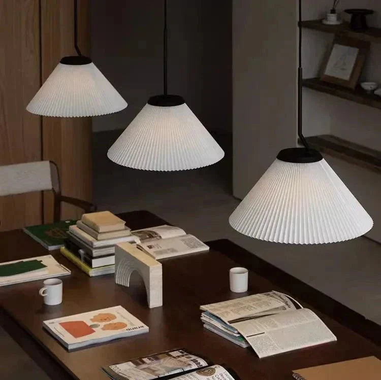 Nordic Pleated Cream Pendant Lamp
