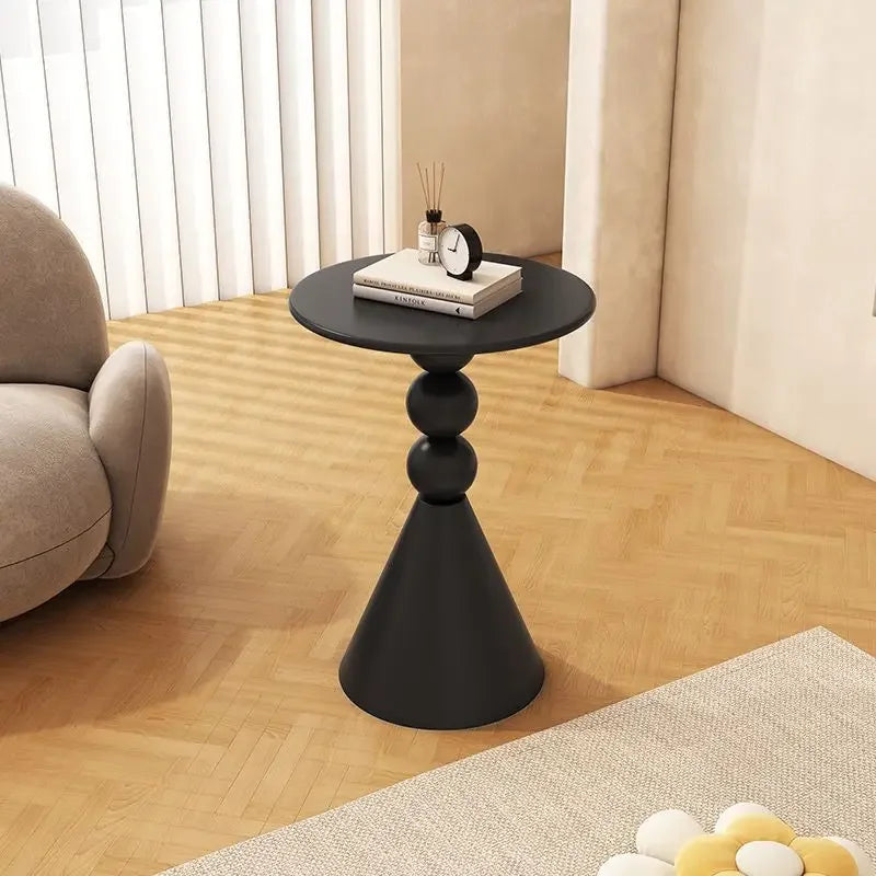Olaria Scandinavian Side Table | Minimalist Iron Accent Table for Living Room & Bedroom | Compact Modern Coffee & End Table | D40 × H61 cm