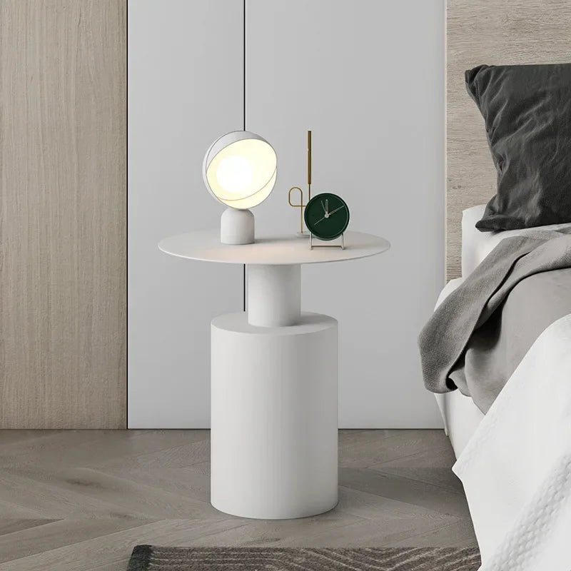 Treviano Round Wrought Iron Side Table with Storage | Modern Luxury Sofa & Bedside Table | Minimalist Metal Coffee Table, Freestanding Design