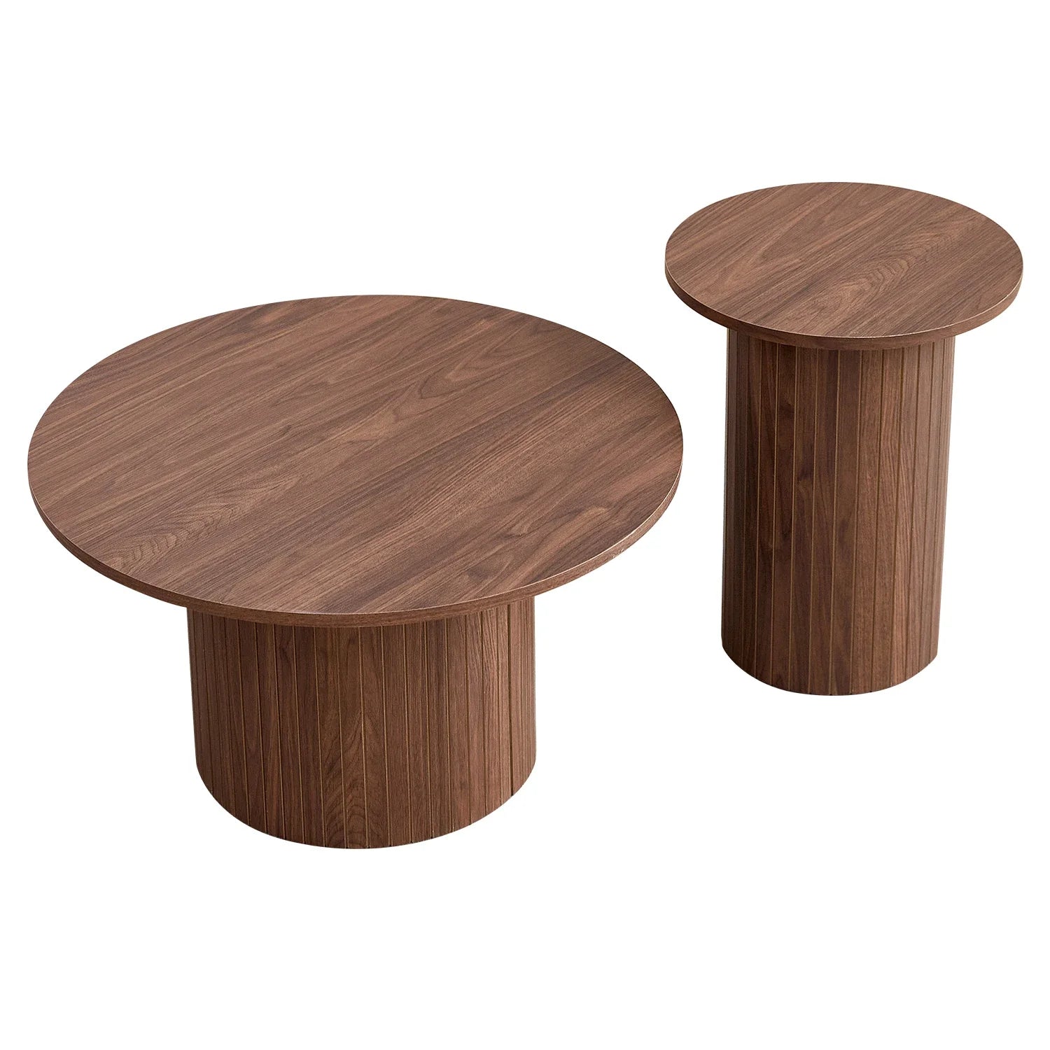 Arvellonn Round Nesting Coffee Table Set of 2 | 70 cm & 40 cm | Modern Space-Saving Center Tables