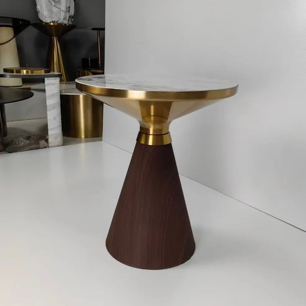 Eldorian Nordic Round Coffee Table | Light Luxury Side Table | Modern Accent Table for Living Room, Bedroom & Balcony