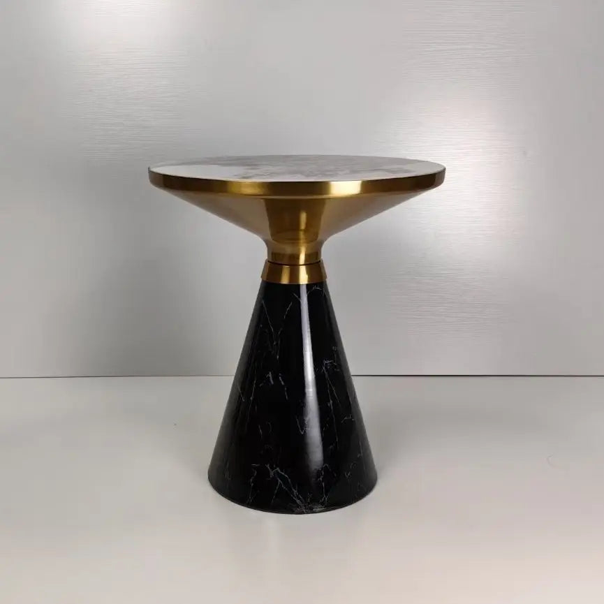 Eldorian Nordic Round Coffee Table | Light Luxury Side Table | Modern Accent Table for Living Room, Bedroom & Balcony