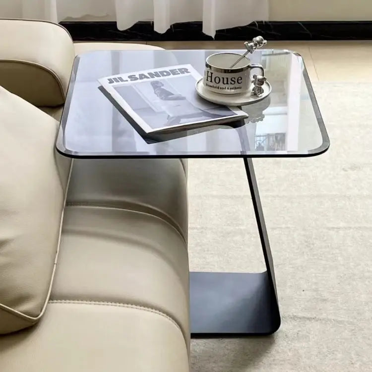 Velarno Round Tempered Glass Coffee Table | Modern Italian Minimalist Sofa Table | Luxury Metal Frame Living Room Side Table