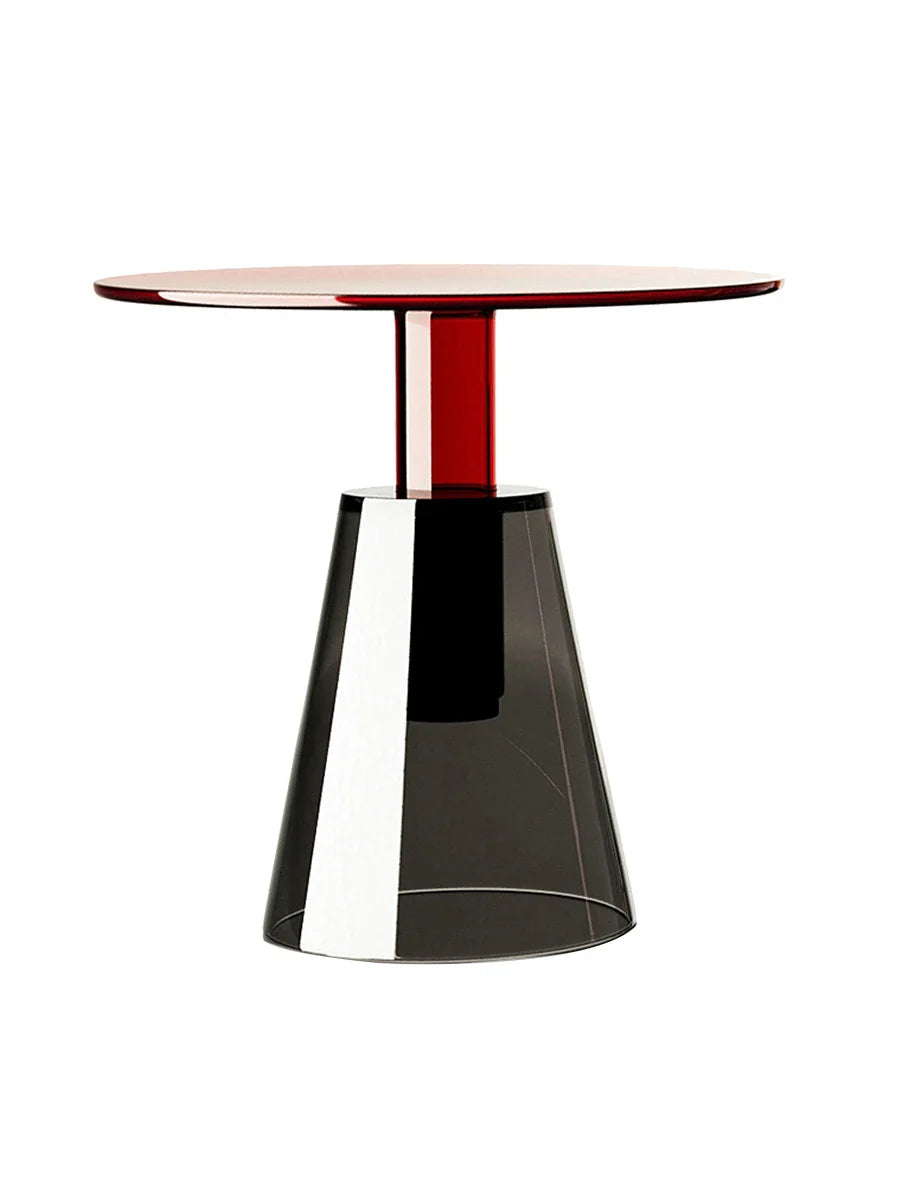 Virellon Nordic Transparent Glass Coffee Table | Round Minimalist Living Room Table | Luxury Space-Saving Side Table for Small Apartments