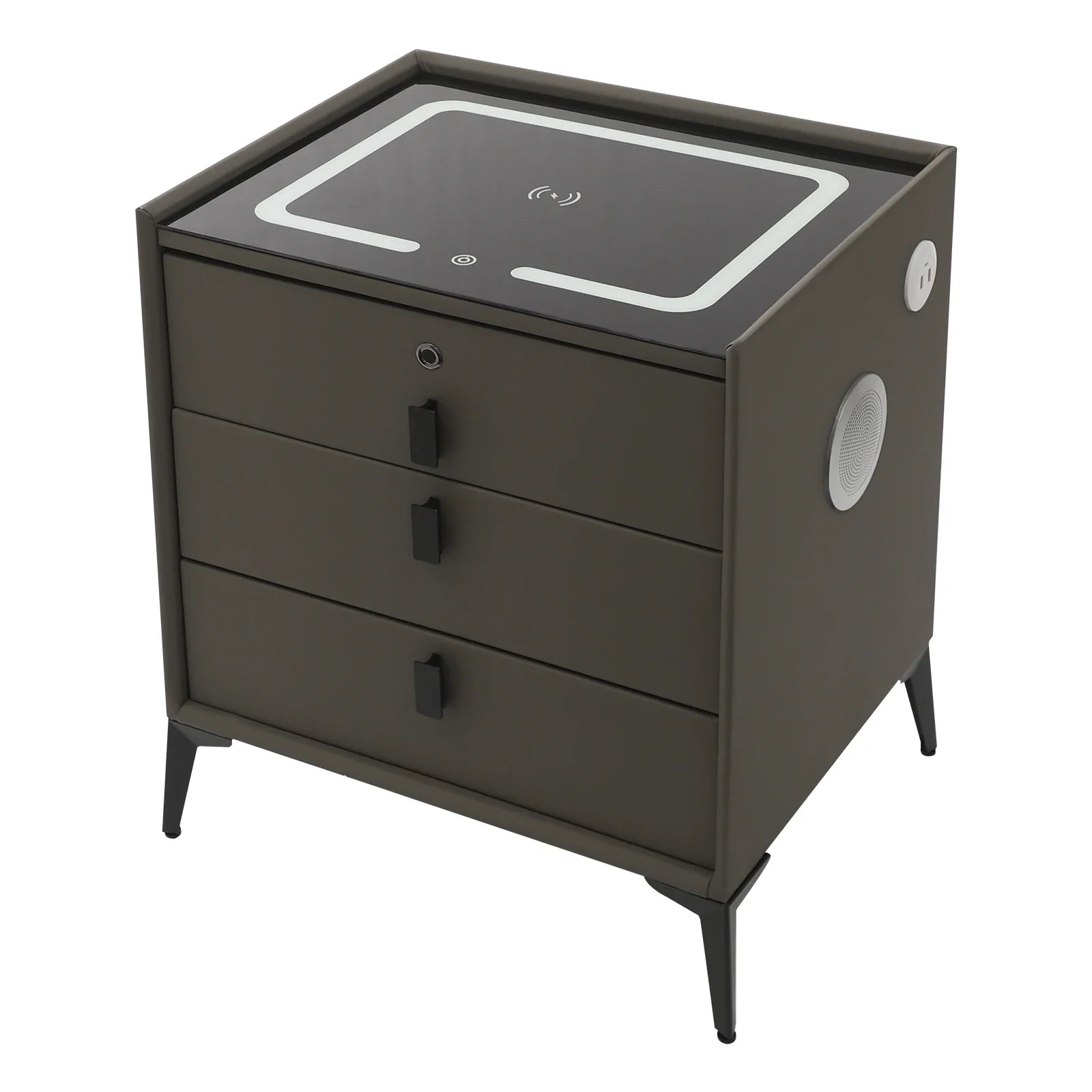 Elvanno Nightstand with Wireless Charger & 3 Drawers | Modern Bedside Table with Smart Charging | Minimalist Storage Cabinet for Bedroom