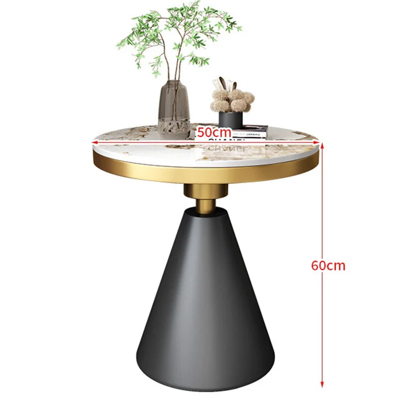 Elarian Modern Round Luxury Coffee Table | Metal & Marble Accent Table | Nordic Minimalist Center Table