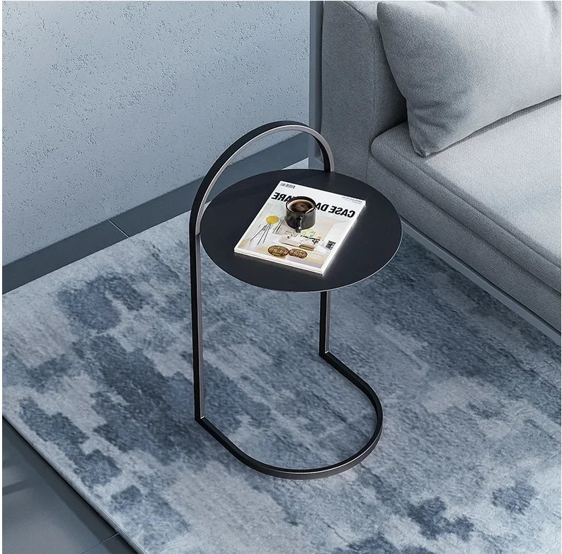 Marveillo Round Golden Iron Side Table | Nordic Modern Accent Table | Luxury Sofa & Plant Stand