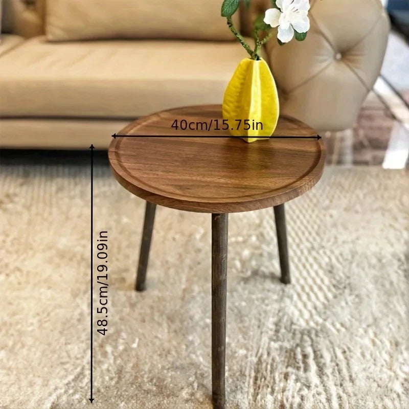 Zeraphia Wooden Coffee Table | Modern Luxury Side Table for Living Room | Compact Minimalist Center & Lounge Table | Brown Wood Design | Ø40 × H48.5 cm