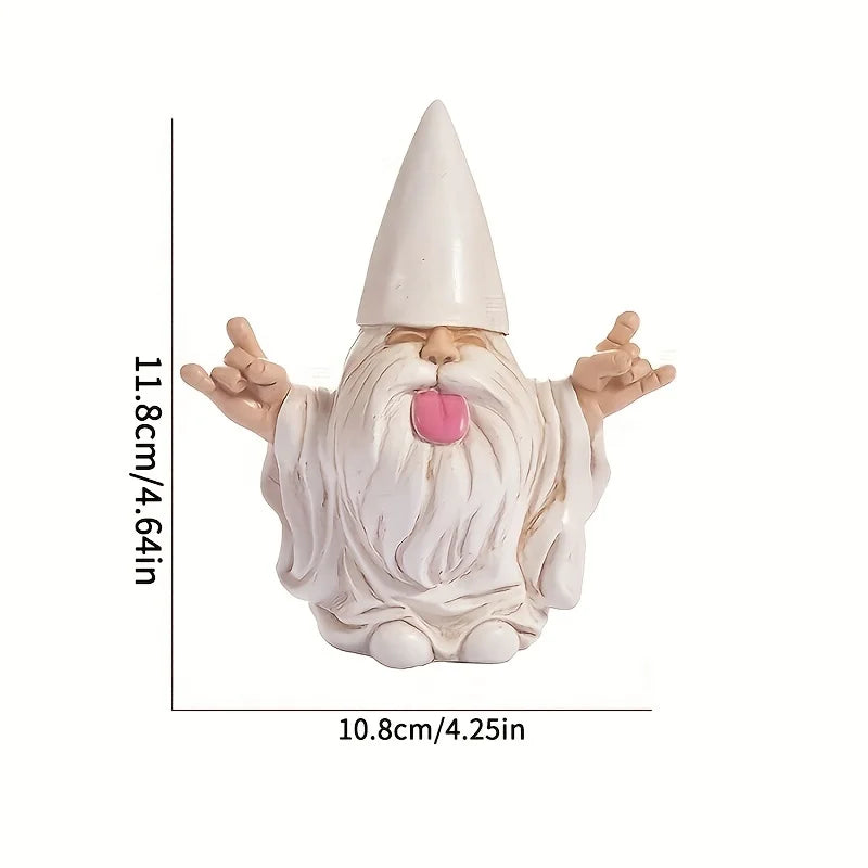 Trollvig Rocka Garden Gnome | Rocker Sculpture with Electric Guitar | Weatherproof Resin | Outdoor Decorative Accent | Garden Terrace Balcony