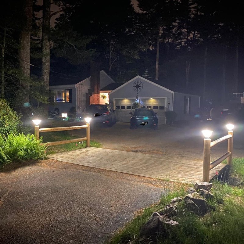 Solar Outdoor Column Light for Garden & Fence | IP65 Waterproof LED Lamp | 3 Color Modes | 4000mAh Battery | Aluminum