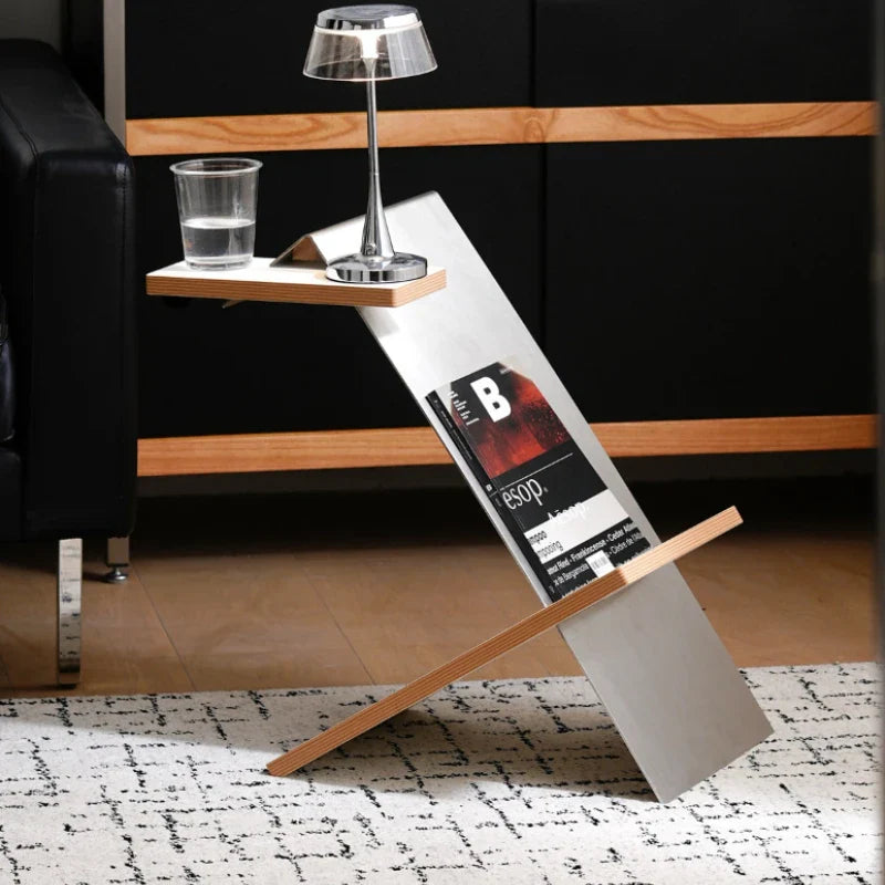 Valdorin Bauhaus Stainless Steel Side Table with Shelf | Modern Minimalist Sofa & Coffee Table | Designer Storage Table, Ø50 x 58.5 cm