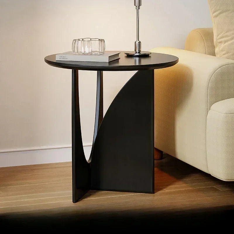 Arvellon Solid Wood Mini Corner Side Table | Round Minimalist Sofa & Nightstand Table | Compact Natural Wood Coffee Table, 18 mm